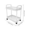 thumbnail image 2 of IBASETOY Double Layer White Rolling Cart on Wheels Utility Cart with Large Storage Capacity for Home Organization, 2 of 8