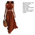 thumbnail image 7 of Quixlent Women's 2 Piece Outfits, High Neck Halter Sleeveless Top And Wide Leg Pants Matching Set, Summer Beach Vacation Outfits, 7 of 7