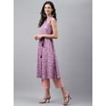 thumbnail image 5 of Janasya Lavender Cotton Floral PrintedMandarin collar Sleeveless A-Line Kurta, 5 of 8
