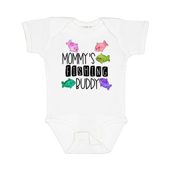 Inktastic Mommy's Fishing Buddy with Colorful Fish Boys or Girls Baby Bodysuit
