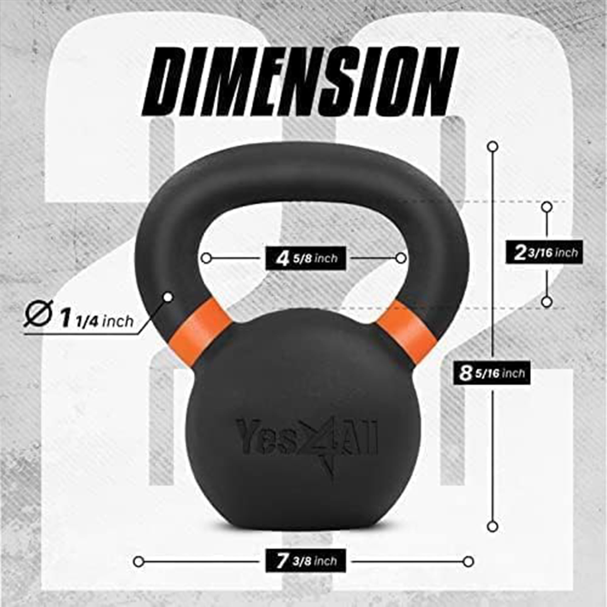 Yes4All 32kg / 71lb Powder Coated Kettlebell, Single - Walmart.com