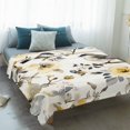 thumbnail image 4 of Yellow Grey Botanical Blanket Soft Cozy Warm Throw Blanket for Couch, Plush Fuzzy Flannel Fleece Blankets for Sofa, Spring Floral Summer Birds Vintage Bed Blankets Lightweight Gifts for Men, 40"x50", 4 of 9