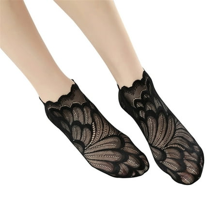 

Rumida 10 Pair Peacock Sock for Girls Super Thin Lace Invisible Socks Breathable Summer for Girls Summer Peacock Sock Super Thin Lace Invisible Socks Breathable 10 Pair Black