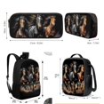 thumbnail image 5 of KUIFORTI Horse Print Shoulder Bag Casual Pencil Bag Large Capacity Ice Packs Tote Bag Lunch Case for Boys Girls, 5 of 7