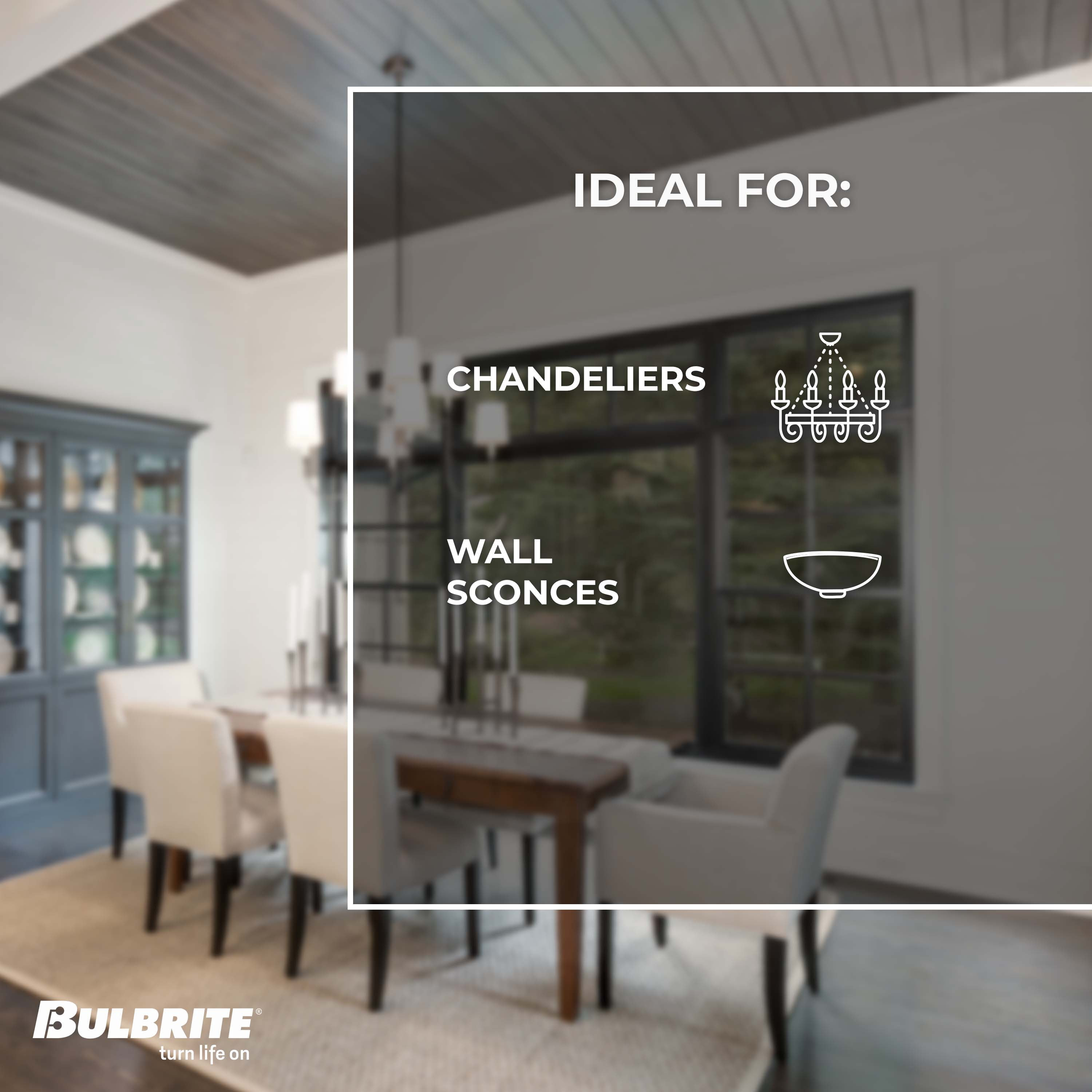 Bulbrite Pack of (4) 3.6 Watt Dimmable Milky Finish B11 Candelabra (E12) LED Light Bulb - 300 Lumens, 2700K