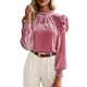 thumbnail image 1 of Blusa de fiesta de terciopelo, blusa de manga larga de terciopelo Blusa de manga larga de terciopelo Blusa de cuello redondo de terciopelo Solución innovadora, 1 of 9