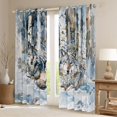thumbnail image 2 of Homewish Wild Animal Wolves Black Out Curtains,Rustic Birch Tree Curtains Pack of 2 (42x63 Each),White Gray Bedroom Curtains For Adults,Breathable Home Decor, 2 of 6