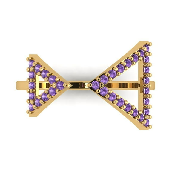 Statement Engagement Ring for Women - 0.2475ct Simulated Alexandrite in 18K Yellow Gold Promise Ring