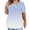 Light Blue, variant on Sevevn Women Plus Size Tops V-Neck Blouse Casual Loose Short Sleeve Blouse Light Blue XXL Christmas Gift