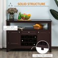 thumbnail image 4 of Modern Espresso Kitchen Buffet Bar Cabinet with Wine Rack - 46" Storage Sideboard for Dining & Living Room, 4 of 7