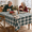 Green White Plaid-54" x 80" (Rectangular), variant on Fall Checkered Tablecloth Rectangle Orange 54 X 96 Inch