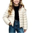 thumbnail image 2 of Hooded Puffer Jackets for Kids Zip Up Long Sleeve Lightweight Jacket Girls Casual Warm Winter Soft Outerwear, 2 of 9