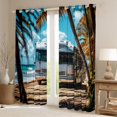 thumbnail image 2 of Coastal Beach Curtains,Hawaiian Tropical Palm Tree Curtains Adults Bedroom Decor,Summer Ocean Sea Theme Curtains Vintage Bus Window Curtains 2 Panels (38Wx45L), 2 of 6