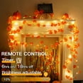 thumbnail image 2 of Sparklane Vine with Fairy Lights Battery Operated, 33ft 100 LED Maple Leaf String Lights with Remote, Dimmable Fall Garland with Lights for Bedroom Wall Indoor Outdoor Thanksgiving Decor (Warm White), 2 of 11