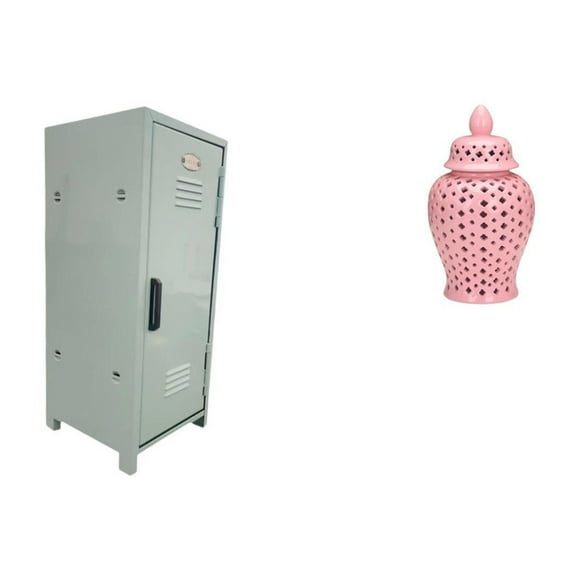 Armario organizador con tapa para guardar llaves y arreglos florales decorativos, ideal para apartamentos y fiestas.