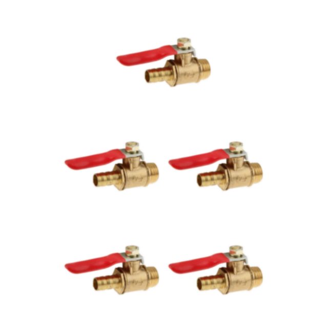 ZheElen Versatile Threaded Brass Ball Valve for Multiple Uses 2 interface 12mm 8mm Red 5Set