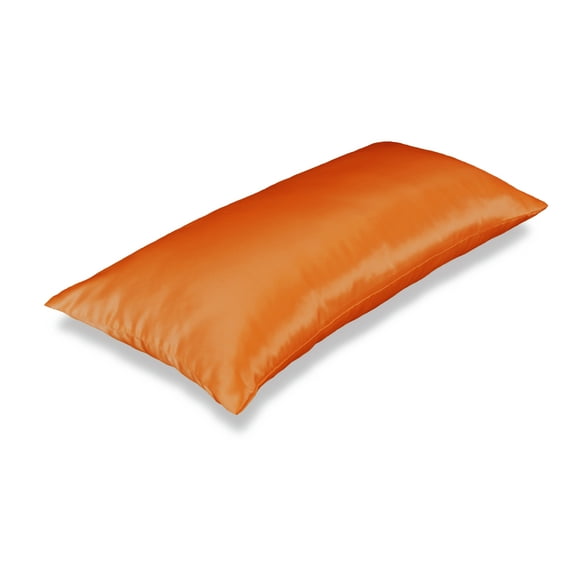 Aiking Home 400TC Colorful Bridal Satin Body Pillowcase with Zipper Closure, 54 by 19 inch (Orange)