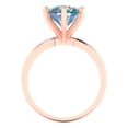 thumbnail image 4 of 3.0ct round cut blue moissanite 18k rose gold Bridal Wedding Engagement Promise Anniversary Ring for Women size 7.75, 4 of 7