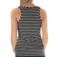 thumbnail image 3 of MAISON JULES Womens Navy Tie Striped Sleeveless Scoop Neck Top XS, 3 of 3