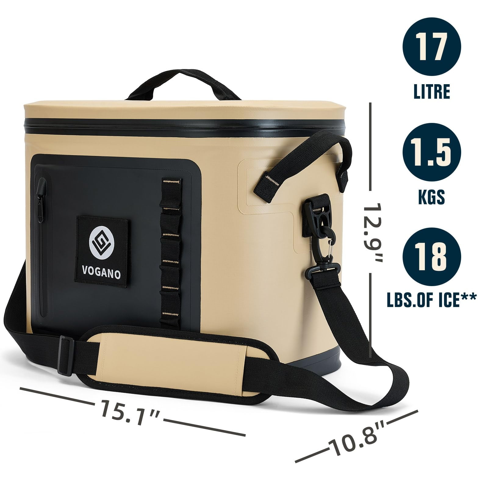 28 Can Soft Cooler, Insulated Leak-Proof with Waterproof Zipper, Portable Ice Chest for Camping, Beach, Travel, Picnic, Fishing