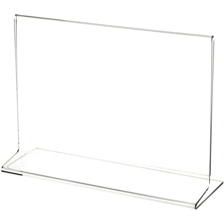 Plymor Clear Acrylic Sign Display / Literature Holder (Side-Load), 9" W x 6" H (2 Pack)