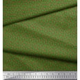 thumbnail image 3 of Soimoi Green Silk Fabric Dot & Socks Stripe Printed Fabric 1 Yard 42 Inch Wide, 3 of 3