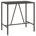 thumbnail image 2 of vidaXL 7 Piece Garden Bar Set with Cushions Brown Poly Rattan, 2 of 4