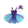 thumbnail image 2 of YEAHDOR Baby Girls Mermaid Cosplay Costume Halloween Carnival Party Fancy Outfit Toddlers Mesh Tutu Dress with Hair Hoop Purple&Light Blue 2-3Y, 2 of 7