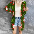 thumbnail image 2 of Womens under $10 2026 ! asdoklhq Winter Coats for Women Plus Size,Christmas Print Loose Long Sleeve Cardigan Autumn Coat Blouse, 2 of 7