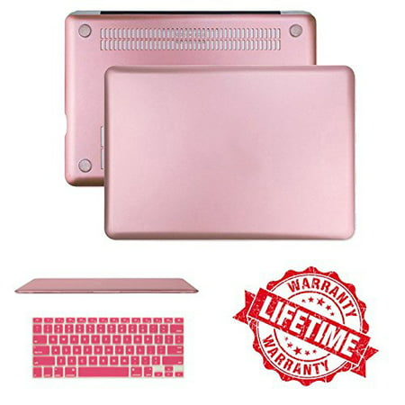 iClover Macbook Pro Retina 13'' Case Cover Ultra Slim Rubberized Matte Hard Protective Case Cover & Keyboard Cover for Macbook Pro 13.3'' with Retina Display (A1502/A1425)-Rose