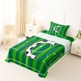 thumbnail image 5 of Erosebridal Modern Soccer Court Pattern Kids Twin Sheet Sets,Letter C Monogrammed Bedding For Boys Teens 3pcs, 5 of 6