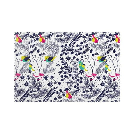 

Home Seamless Background With Flowers And Birds Placemats Set Of 6 Washable Wipeable Place Mats Place Mats For Festival Parties Family Dinner (12 X 18inch)