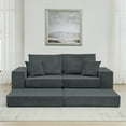 thumbnail image 5 of Miniyam Corduroy Modular Sofa, Cloud Couch Deep Seat Sectional with Pillows and Ottoman, No Assembly Required, Living Room Furniture, Grey, 5 of 10