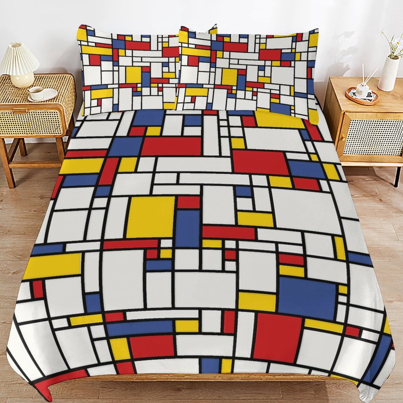 Abstract Geometric Color Set Duvet Cover Themed Multicolor Polyester Bedding Set Duvet Cover for Full Size