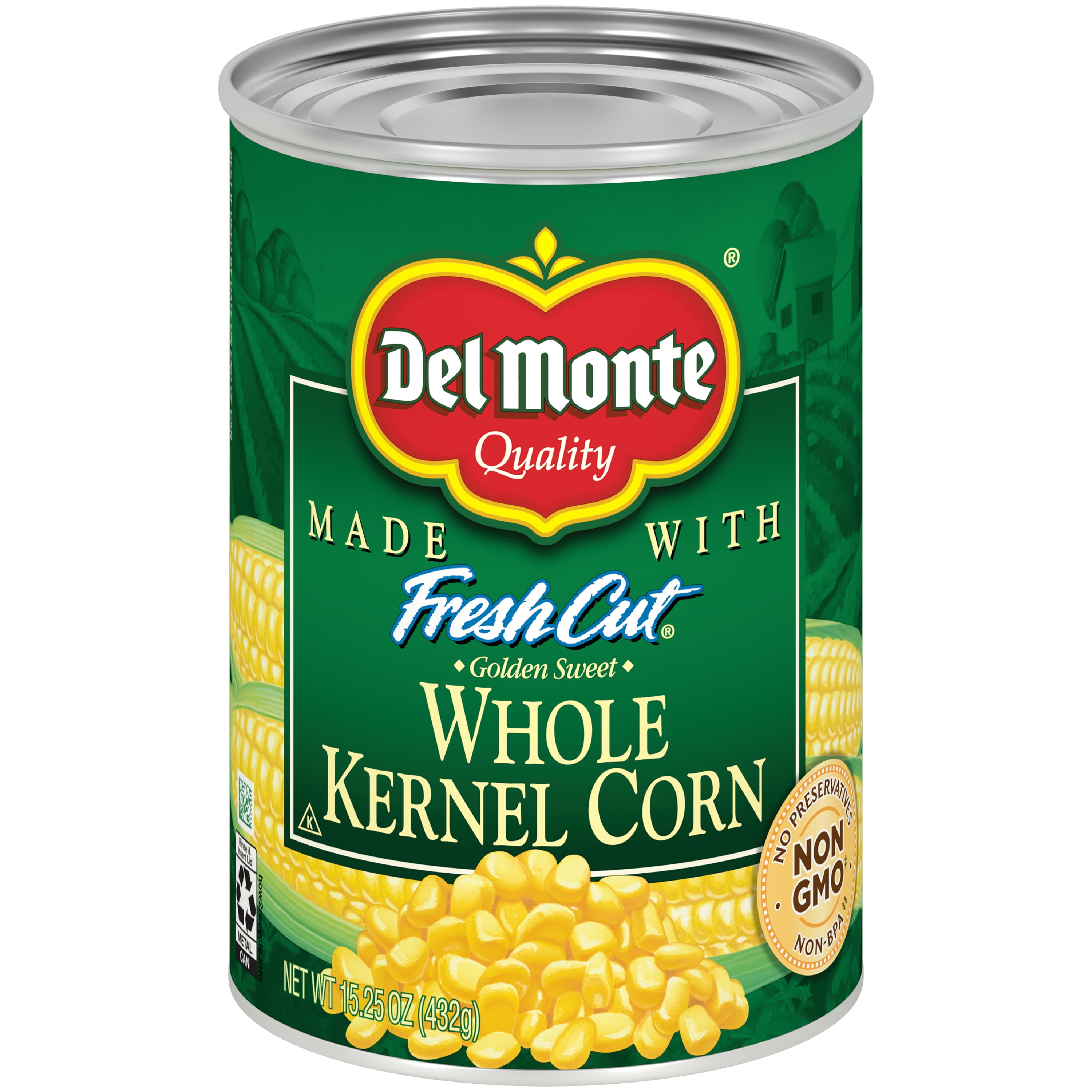 Del Monte Canned Golden Sweet Whole Kernel Corn, 15.25 oz Can