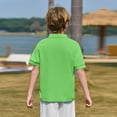 thumbnail image 3 of School Uniform for Boys, Short Sleeve School Uniform Polo, Button Closure, Moisture Wicking, Easy to Maintain​ Green Size 10-11, 3 of 4