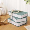 thumbnail image 4 of Trianu 3 Pcs Faux Book Box Decorative Books Modern Linen Fake Books Decor for Coffee Table DIY Crafts Storage Home Bookshelf Cafe Hotel Decoration Display, Green, 4 of 7