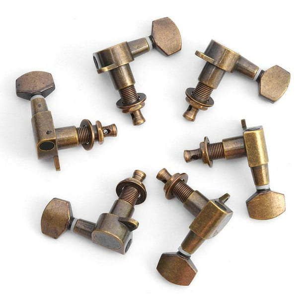Mojoyce 6pcs Copper Acoustic Guitar Tuning Pegs Tuners Head (Bronze)(3R