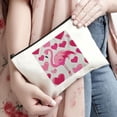 thumbnail image 3 of Pratyus Tote Bag Valentine Gift Pink Love Cosmetic Bag for Women Friends Flamingo Hearts Pink Travel Essentials Ladies Accessories Travelling Stuff White, 3 of 6