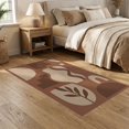 thumbnail image 2 of ODIKA 5'x7' Warm Earthy Browns Abstract Geometric Washable Area Rug Elegant Minimalist Shapes for Modern Decor for Small Living Room, Bedroom, Easy Care, Non-Shedding, Pet Friendly, 2 of 6