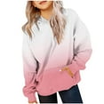 thumbnail image 2 of CLOISE White Hoodies for Girls Kids Boys Youth Long Sleeve Hooded Sweatshirt Tops with Pocket Gradient Casual Fashion Fall Winter Clothes 2-14T, 2 of 5