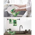 thumbnail image 5 of St. Patrick's Day Kitchen Dish Towels for Drying Dishes Set of 3, Lucky Shamrock Hat Ladybirds Daisy Ombre Green Waffle Weave Microfiber Hand Tea Bathroom Towels Quick Dry & Absorbent Towel 15.7x23.6, 5 of 7