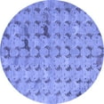 thumbnail image 1 of Ahgly Company Machine Washable Indoor Round Abstract Blue Modern Area Rugs, 5' Round, 1 of 4