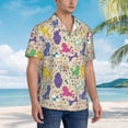 thumbnail image 3 of Honeii Colorful Poodle Dog Print Men’s Hawaiian Shirt,Classic Button-Down Short Sleeve Shirt, for Beach, Vacation, and Outdoor Activities,Medium, 3 of 7
