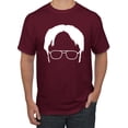 thumbnail image 1 of Wild Bobby, Office Dwight Glasses Face Silhouette Funny Schrute, Pop Culture, Men Graphic Tee, Maroon, Large, 1 of 4