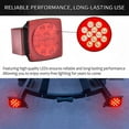 thumbnail image 3 of Red Round LED Submersible Rear LED Lights Sealed Waterproof Square Trailer Tail Lights Kit Boat Truck Multi Function, 3 of 9