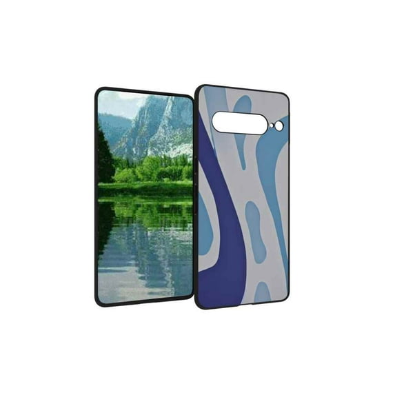 Compatible with Google Pixel 7 Pro Phone Case, Abstract-Twisted-Lines-Blue-jpg Case Silicone Protective for Teen Girl Boy Case for Google Pixel 7 Pro