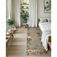 thumbnail image 3 of Moynesa 2'5''x8' Floral Runners for Hallways, 2.5x8ft Kitchen Runner Rug Ultra-Thin Soft Rug, Non-Slip Washable Rug Runner Stain Resistant Boho Rug Low-Pile Carpet Runner for Bathroom Bedroom,Coffee, 3 of 7