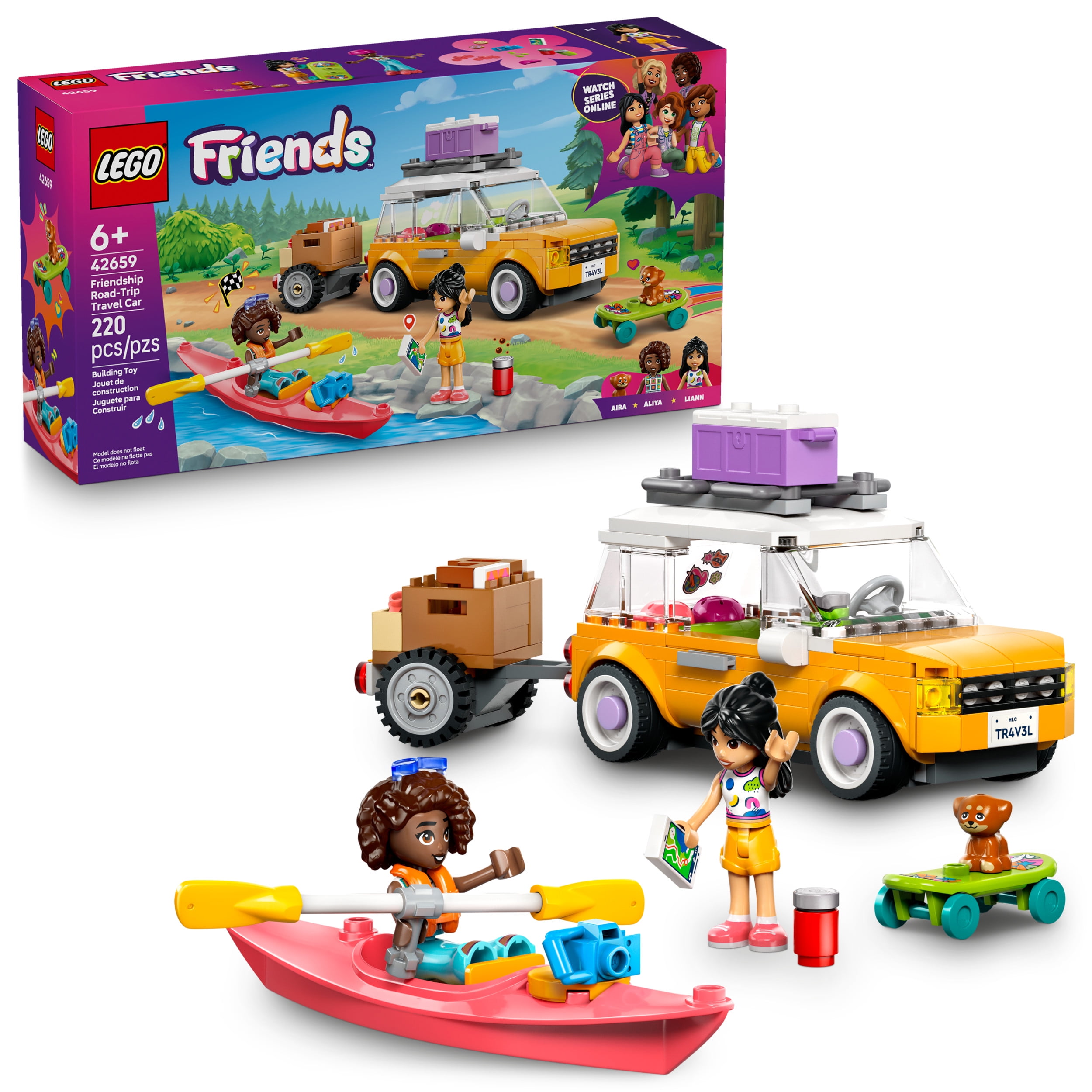 LEGO Friends Friendship Road-Trip Travel Car Toy - Buildable Storytelling Playset with Pretend Play Toys and Puppy Figurine - Fun Birthday Gift Idea for Girls & Boys, Ages 6+ - 42659, LEGO Friendship Road-Tr 42659