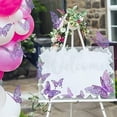 thumbnail image 4 of 60 Pcs 3D Sequined Purple Butterfly Wall Decor Stickers, 5 Styles 3 Sizes, Holographic Butterfly Decor for Dorm Room & Wedding Party Birthday Decor, 4 of 6